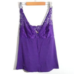 La Senza Purple Lace Camisole Night Shirt Ladies Large Babydoll Top